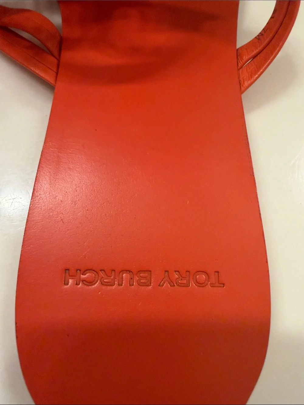 Tory Burch Orange Logo Thong Sandals